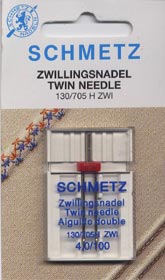 Schmetz TWIN Needle - Size 100 (16), 6.0mm gap